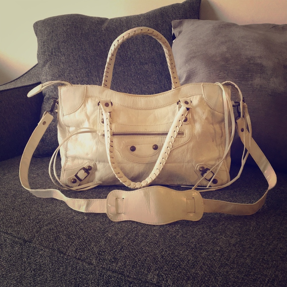 White Motorcycle Satchel